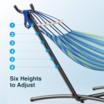 Double Hammock, Heavy Duty Portable, 500 lb Weight Capacity, Perfect for Both Indoors and Outdoors, 2 Person Hammock with Carrying Bag, Wide Blue - Image 7