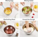 YIHONG 7 Piece Metal Mixing Bowls with Lids for Kitchen, Stainless Steel Set Ideal for Baking, Prepping, Cooking and Serving Food, Nesting Design for Space Saving Storage - Image 4