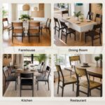Feonase Dining Chairs Set of 6, Modern Kitchen Chairs with Ergonomic Backrest, MDF Board and Metal Legs, Dinner Chairs for Dining Room, Kitchen and Living Room, Espresso - Image 8