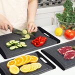 Extra Large Cutting Boards, Plastic Cutting Boards for Kitchen (Set of 3) Cutting Board Set Dishwasher Chopping Board with Juice Grooves Easy-Grip Handles, Dark Grey, Empune - Image 8
