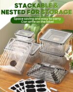 60 PCS Food Storage Containers with Lids(30 Containers & 30 Lids), BPA-Free Plastic Food Containers for Kitchen Storage, Leak Proof, Reusable Meal Prep Containers with Labels & Pen - Image 9