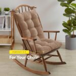 Sweet Home Collection Rocking Chair Cushion Premium Tufted Pads Non Skid Slip Backed Set of Upper and Lower with Ties, 1 Count (Pack of 1), Velvet Taupe - Image 4