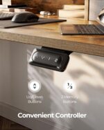 FEZIBO 48'' x 24'' Height Adjustable Electric Standing Desk with Double Drawer, Home Office Stand Up Table with 4 Height-Adjustable Feets & 2 Hooks, Vintage Brown - Image 7