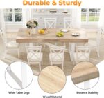 63"-78.7" Expandable Dining Table, 6-10 Farmhouse Kitchen Table, Extendable Dining Table, Rectangular Kitchen Table with Metal Track, Tapered U-Shaped Legs for Dining Room, Office-Oak - Image 8