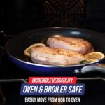 Blue Diamond 8" Nonstick Frying Pan Skillet, Diamond Infused PFAS & PTFE-Free Ceramic Pot, Dishwasher & Oven Safe, Stay Cool Handle, Durable Non Toxic Metal Utensil Safe, Egg & Omelet Pan, Blue - Image 9