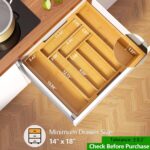 Pipishell Bamboo Silverware Organizer, Expandable Cutlery Tray, Utensil Drawer Organizer in Kitchen for Spoons Forks Knives, Multipurpose Use, Natural, Large - Image 6
