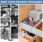 Criusia Drawer Organizer for Clothing, 12 Pack Sock Underwear Drawer Organizer Bins, Foldable Fabric Closet Organizers and Storage, Dresser Drawer Dividers for Baby Clothes, Bra, Scarves, Belt, Tie - Image 3