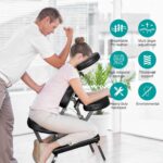 Nova Microdermabrasion Portable Massage Chair Foldable Tattoo Therapy Chair 4 Inches Thickness Sponge Face Cradle Spa Salon Massage Chair (Black) - Image 5