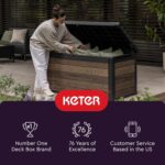Keter City 30 Gallon Resin Outdoor Storage Box and Patio Furniture Side Table for Pool and Garden Accessories, Brown - Image 11