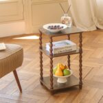 Side Table, Small End Table with Storage Shelf, Modern Bedside Table Night Stand for Living Room, Bedroom, Office and Small Spaces (Rustic Brown) - Image 3