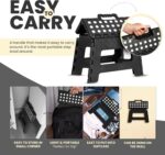 Utopia Home Folding Step Stool - (Pack of 1) Foot Stool with 9 Inch Height - Holds Up to 300 lbs - Lightweight Plastic Foldable Step Stool for Kitchen, Bathroom & Living Room (Black) - Image 6