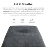 LIKIMIO 118" Modern L-Shaped Modular Sectional Sofa for Living Room, Corduroy Upholstery Dark Grey-Blue, Oversized 3-Seater Couch with Deep Seat and Movable Ottoman – No Assembly - Image 9