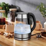 Speed-Boil Electric Kettle For Coffee & Tea - 1.7L Water Boiler 1500W, Borosilicate Glass, Easy Clean Wide Opening, Auto Shut-Off, Cool Touch Handle, LED Light. 360° Rotation, Boil Dry Protection - Image 3