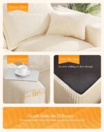 107" Comfy Cloud Couch with L-Shape Chaise & Deep Seat, Modular Sectional Sofa in a Box, Boneless Upholstered Couches for Living Room, No Assembly Required (Soft Corduroy, Beige) - Image 9