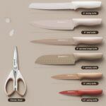 Astercook Knife Set, 13 Pieces Kitchen Knives Set with Healthy Anti-Rust Coating, Dishwasher Safe, Stainless Steel Chef Knife Sets with 6 Blade Guards, Perfect Holiday Gifts for Kitchen - Image 6