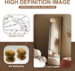 Delma Wall Full Length Mirror,Standing Mirror Full Body,Large Floor for Wall Door Bedroom Bathroom Living Room with Aluminium Frame(with Stand,56x15-Black) - Image 4