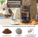 Elite Gourmet EHC-5055 Automatic 5-Cup Brew & Drip Coffee Maker with Pause N Serve Reusable Filter, On/Off Switch, Water Level Indicator - Image 6
