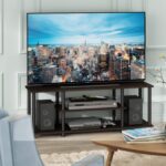 Furinno Turn-N-Tube No Tools 3D 3-Tier Entertainment TV Stand up to 50 inch TV, Round Tubes, Dark Brown / Black - Image 3