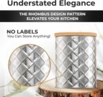 Pebble & Stem® Silver Stainless Steel Canister Set for Kitchen Counter, Food-Grade Canister Set of 4, Airtight Lids, Sugar and Flour Containers for Countertop, Coffee and Tea Storage, Farmhouse Decor - Image 5
