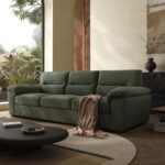 81 inch Corduroysofa for Living Room Three Seater Comfortable Sofa, Fabric Sofa, Modern mid-Century Vintage Brown for Office Meeting Room Apartment(Green, 81inch) - Image 2