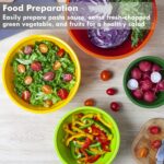 YIHONG 6 Piece Plastic Mixing Bowls Set, Colorful Serving Bowl for Kitchen, Ideal for Baking, Prepping and Cooking,Nesting Design for Space Saving Storage, Rainbow - Image 4