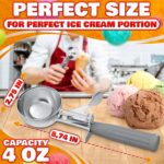 4 oz Ice Cream Scoop with Trigger Release #8 – Stainless Steel Versatile Tool for Baking, Cookies and Desserts Spoons, Easy-to-Clean, Dishwasher-Safe, Ergonomic Design for Precise Culinary Portions - Image 3