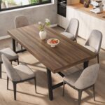 GarveeHome Industrial Dining Table for 6-8 People, 70.87" Long Wooden Kitchen Table with Sturdy Metal Frame & Rustic Brown Finish (Brown, 70.87" Long) - Image 4
