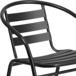 Flash Furniture Lila Black Metal Restaurant Stack Chair with Aluminum Slats - Image 10