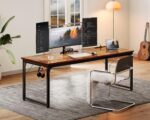 Coleshome 71 Inch Computer Desk with USB Ports, Large Office Desk, Long Study Student Writing Desk, Rustic Brown - Image 9