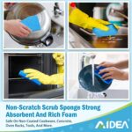 AIDEA Non Scratch Scrub Sponge, 24Count, Sponges for Dishes, Sponges Kitchen, Cleaning Sponge, Cleans Fast Without Scratching, Stands Up to Stuck-on Grime, Cleaning Power for Everyday Jobs - Image 7