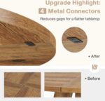 Tribesigns Farmhouse Dining Table, 47 Inch Round Dinner Table for 4, Rustic Round Dining Room Table for Home Dining Room Living Room (Wood) - Image 4