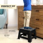 Utopia Home Folding Step Stool - (Pack of 1) Foot Stool with 9 Inch Height - Holds Up to 300 lbs - Lightweight Plastic Foldable Step Stool for Kitchen, Bathroom & Living Room (Black) - Image 4