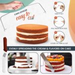 RFAQK 100pcs Cake Pan Sets for Baking + Cake Decorating Supplies: 3 Non-Stick Springform Pans Set (4, 7, 9 inches), Icing Tips, Cake Leveler – Multi-functional Leak-Proof CheeseCake Pan & eBook - Image 6