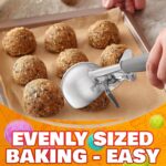 4 oz Ice Cream Scoop with Trigger Release #8 – Stainless Steel Versatile Tool for Baking, Cookies and Desserts Spoons, Easy-to-Clean, Dishwasher-Safe, Ergonomic Design for Precise Culinary Portions - Image 8