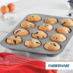 Farberware 12-c. Nonstick Nonstick Bakeware Muffin Pan, Gray - Image 7