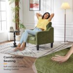 VINGLI Accent Chair for Living Room Chairs Olive Green Reading Chair for Bedroom Scooped Arm Chair Mid Century Modern Accent Chairs Upholstered Comfy Chair for Apartment, Waiting Room - Image 5