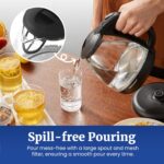 Elite Gourmet EKT1001 Electric 1.0L BPA-Free 1100W Glass Kettle Cordless 360° Base, Stylish Blue LED Interior, Handy Auto Shut-Off Function – Quickly Boil Water For Tea & More, Black - Image 8