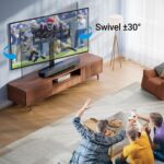 PERLESMITH Universal Swivel TV Stand Base, Table Top TV Stand for 37-75 inch LCD LED TVs, Height Adjustable TV Mount Stand with Tempered Glass Base, VESA 600x400mm, Holds up to 99lbs, PSTVS13 - Image 5