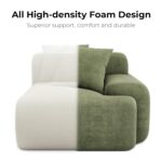 LIKIMIO 118" Modern L-Shaped Modular Sectional Sofa for Living Room, Corduroy Upholstery Green, Oversized 3-Seater Couch with Deep Seat and Movable Ottoman – No Assembly - Image 4