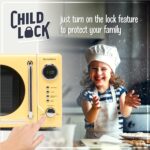 Nostalgia NRMO7YW6A Retro Compact Countertop Microwave Oven, 0.7 Cu. Ft. 700-Watts with LED Digital Display, Child Lock, Easy Clean Interior, Yellow - Image 5