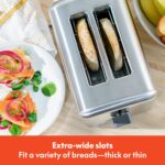 bella Stainless Steel 2 Slice Toaster with Extra Wide Slots & Removable Crumb Tray, 6 Browning Options, Auto Shut Off & Reheat Function, Toast Bread, Bagel & Waffle - Image 4