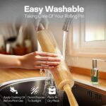 All-Purpose 17.6 Inch Beech Wood Non-Stick Rolling Pin - For Baking, Pizza, Pasta, Pie, Cookies, Pastry. - Image 5