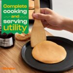 Riveira Bamboo Wooden Spoons for Cooking 6-Piece, Apartment Essentials Wood Spatula Spoon Nonstick Kitchen Utensil Set Premium Quality Housewarming Gifts for Everyday Use - Image 4