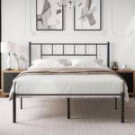 VECELO Queen Metal Platform Bed Frame with Headboard, Heavy Duty Steel Slat Support, Under Bed Storage,No Box Spring Needed, Easy Assembly - Image 8