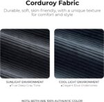 LIKIMIO 118" Modern L-Shaped Modular Sectional Sofa for Living Room, Corduroy Upholstery Dark Grey-Blue, Oversized 3-Seater Couch with Deep Seat and Movable Ottoman – No Assembly - Image 8