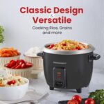 Elite Gourmet ERC003B Electric Rice Cooker with Automatic Keep Warm Makes Soups, Stews, Grains, Hot Cereals, 6 Cups Cooked (3 Cups Uncooked), Black - Image 3