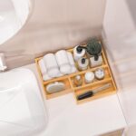 Kitchen Drawer Organizer Bins, Stackable Bamboo Deep Drawer Organizer for Silverware, Utensils, Cutlery, Flatware, Junk Drawer, Dresser, Bathroom, 9" x 3" x 2.5" (Set of 2) - Image 6