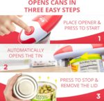 Kitchen Mama Auto Electric Can Opener: Open Your Cans with A Simple Press of Button - Automatic, Hands Free, Smooth Edge, Battery Operated, YES YOU CAN (Red) - Image 3