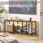 YGEOMER TV Stand Entertainment Center for 55 Inch TVs, with Charging Station and Lights Open Storage Shelves, TV Media Console, Open Storage Shelf with Sound Rack for Living Room, Rustic Brown - Image 6