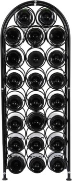 PAG 23 Bottles Arched Freestanding Floor Metal Wine Rack Wine Bottle Holders Stands, Black - Image 4